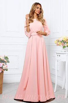 Летнее длинное нежно розовое платье