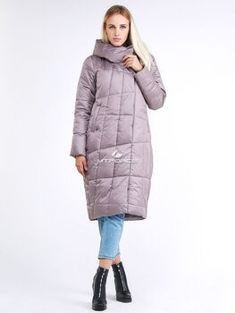 Женская зимняя молодежная куртка стеганная бежевог
