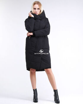 Женская зимняя молодежная куртка стеганная черного