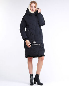 Женская зимняя молодежная куртка стеганная темно-с