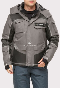 Мужская зимняя горнолыжная куртка серого цвета 191
