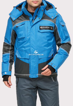Мужская зимняя горнолыжная куртка синего цвета 191