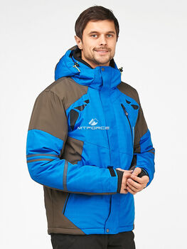 Мужская зимняя горнолыжная куртка голубого цвета 1