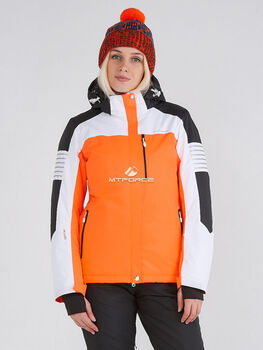 Женская зимняя горнолыжная куртка оранжевого цвета