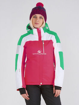Женская зимняя горнолыжная куртка розового цвета 1