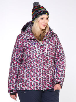 Женская зимняя горнолыжная куртка малинового цвета