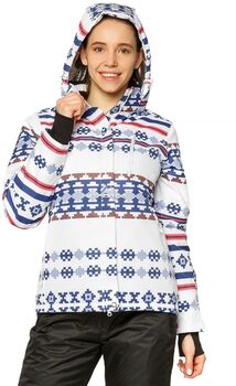 Женская зимняя горнолыжная куртка белого цвета 179