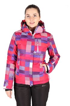Женская зимняя горнолыжная куртка розового цвета 1