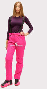 Женские зимние горнолыжные брюки розового цвета 90