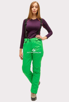 Женские зимние горнолыжные брюки зеленого цвета 90