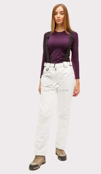 Женские зимние горнолыжные брюки белого цвета 905B