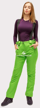 Женские зимние горнолыжные брюки салатового цвета
