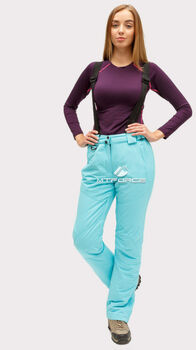 Женские зимние горнолыжные брюки голубого цвета 90