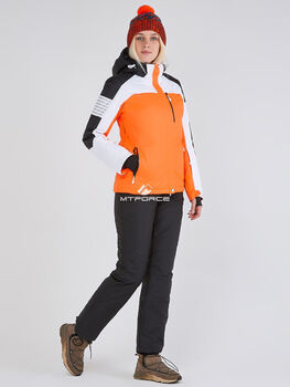 Женский зимний горнолыжный костюм оранжевого цвета