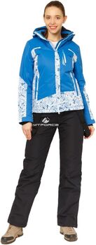 Женский зимний горнолыжный костюм синего цвета 017