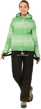 Женский зимний горнолыжный костюм зеленого цвета 0