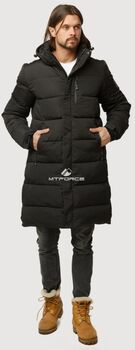 Мужская зимняя классика куртка удлиненная черного