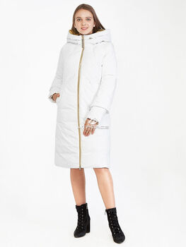 Женская зимняя классика куртка с капюшоном белого