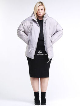 Женская зимняя классика куртка стеганная серого цв