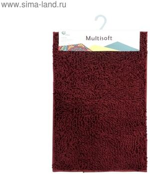 Коврик для ванной Multisoft, 60 х 90 см, цвет борд