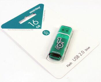 Флэш-диск 16 GB Smart Buy Glossy series Green