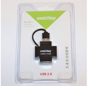 USB-Хаб SmartBuy SBHA-6900-K черный (4 порта)