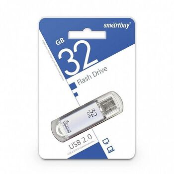 Флэш-диск 32 GB Smart Buy V-Cut серебро
