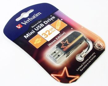 Флэш-диск 32 GB Verbatim Mini Neon Edition Orange (49388)