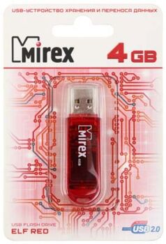Флэш-диск 04 GB Mirex Elf Red