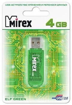 Флэш-диск 04 GB Mirex Elf Green
