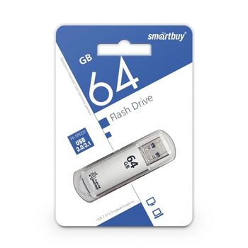 Флэш-диск 64 GB Smart Buy V-Cut Silver USB3.0 (SB64GBVC-S3)