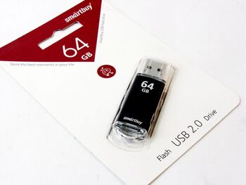Флэш-диск 64 GB Smart Buy V-Cut Black (SB64GBVC-K)