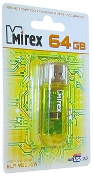 Флэш-диск 64 GB Mirex Elf Yellow