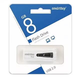 Флэш-диск 08 GB Smart Buy Iron White (SB8GBIR-W)