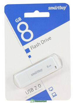 Флэш-диск 08 GB Smart Buy LM05 White