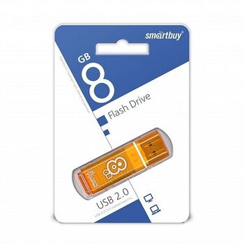 Флэш-диск 08 GB Smart Buy Glossy series Orange (SB8GBGS-Or)