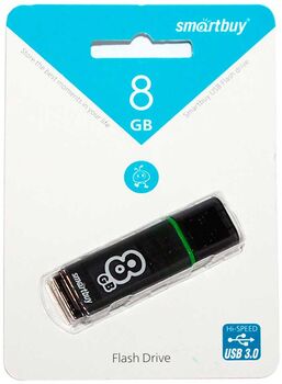 Флэш-диск 08 GB Smart Buy Glossy series Dark Grey (USB 3.0) (SB8GBGS-DG)