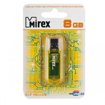 Флэш-диск 08 GB Mirex Elf Yellow