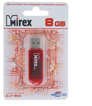 Флэш-диск 08 GB Mirex Elf Red