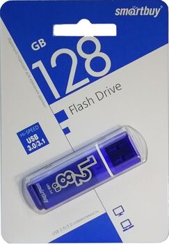 Флэш-диск 128 GB Smart Buy Glossy Dark Blue (USB 3.0) (SB128GBGS-DB)