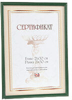 Фоторамка Image Art 21x30 сертификат,зеленая (6009-8/S) (1,12,24)