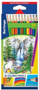 Карандаши цветные Berlingo Водопад с двухцветным грифелем (12 шт., 24 цвета, заточ.) (арт.CP03924)