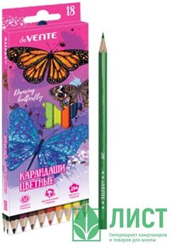 Карандаши цветные Devente Dancing Butterfly 12 цветов (картон. упаковка) (арт.5022901)