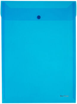 Папка-конверт на кнопке Berlingo, А4, 180 мкм, синяя, вертикальная (арт.AKk_04002)