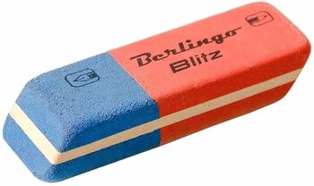 Ластик Berlingo Blitz скошенный, комбинированный, натуральный каучук (42х14х8 мм) (арт.BLc_00016)