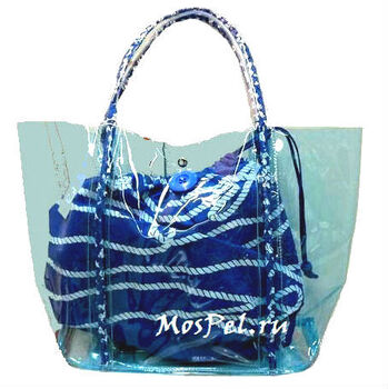 Прозрачная пляжная сумка 10B792-SB blue