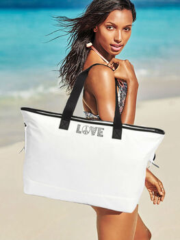 Белая текстильная сумка "LOVE"