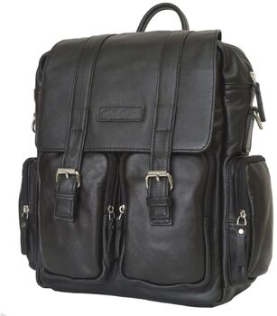 Кожаный рюкзак-сумка Фиорентино черный