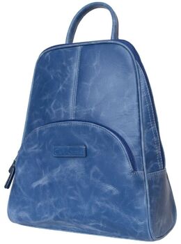 Синий женский кожаный рюкзак Эстенс