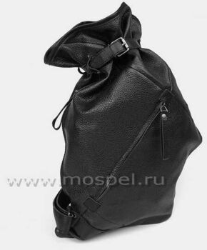 Рюкзак-мешок кожаный черный R0003